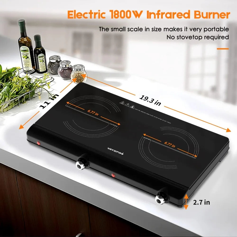 Infrared Double Burner Electric Countertop Stove