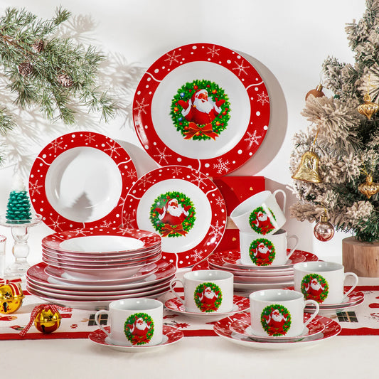 Christmas Dinnerware Set Santa Claus Style