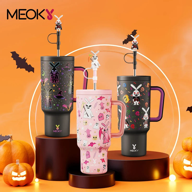 Stainless Steel Halloween Vacuum Tumbler With Straw