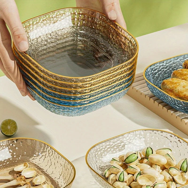 Golden Rim Square Serving Tray