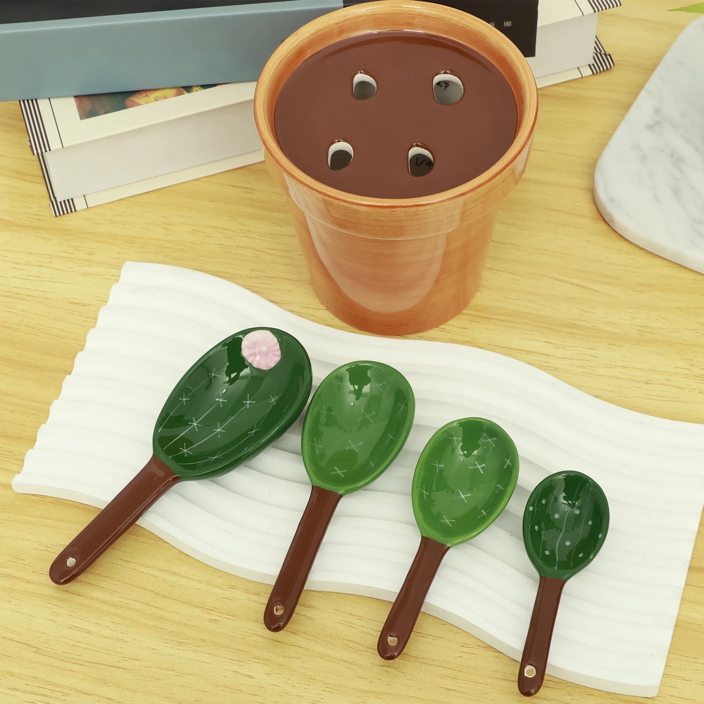 Cactus Measuring Spoon Set  with Base