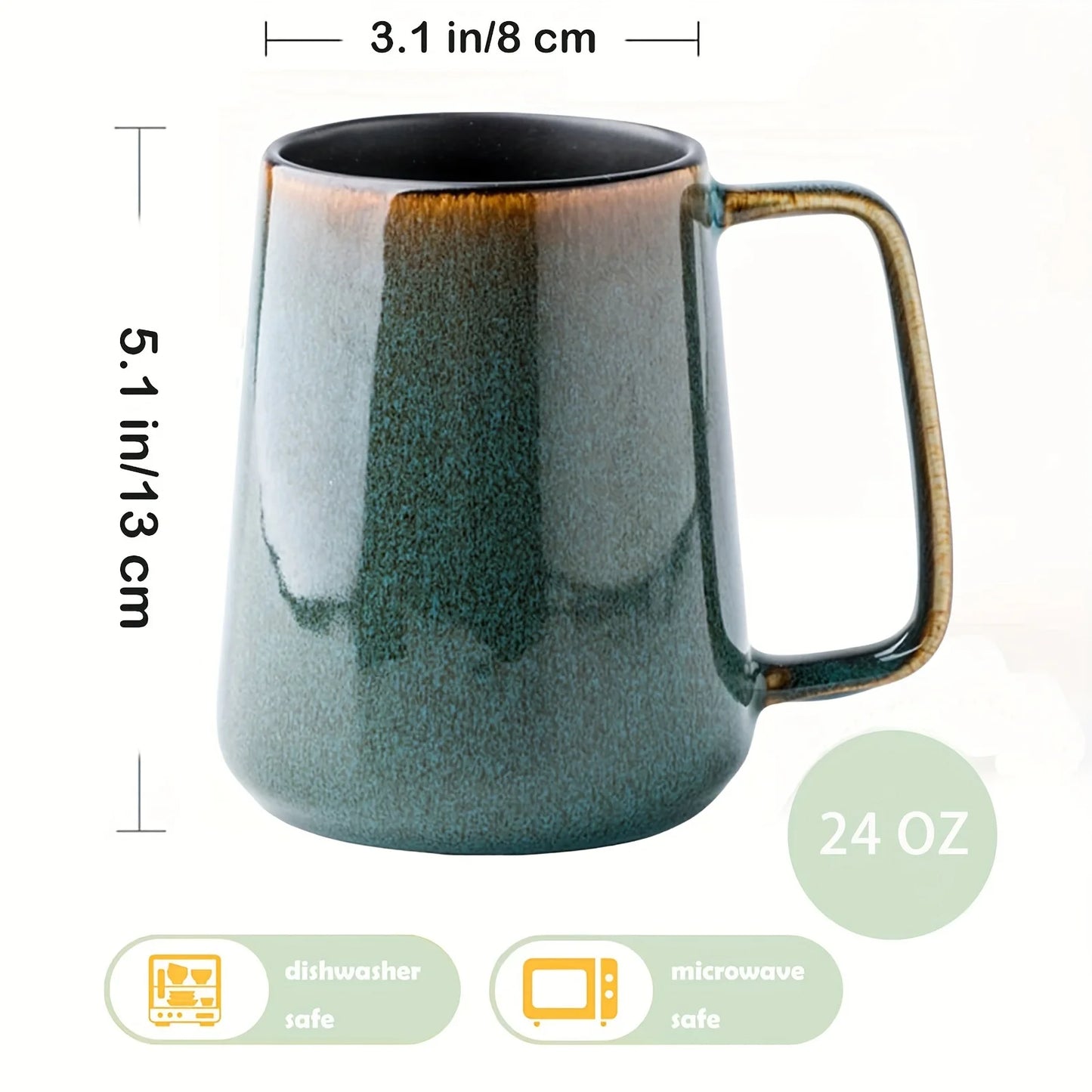 Large Ceramics Coffee Mugs, 24 OZ, Microwave And Dishwasher