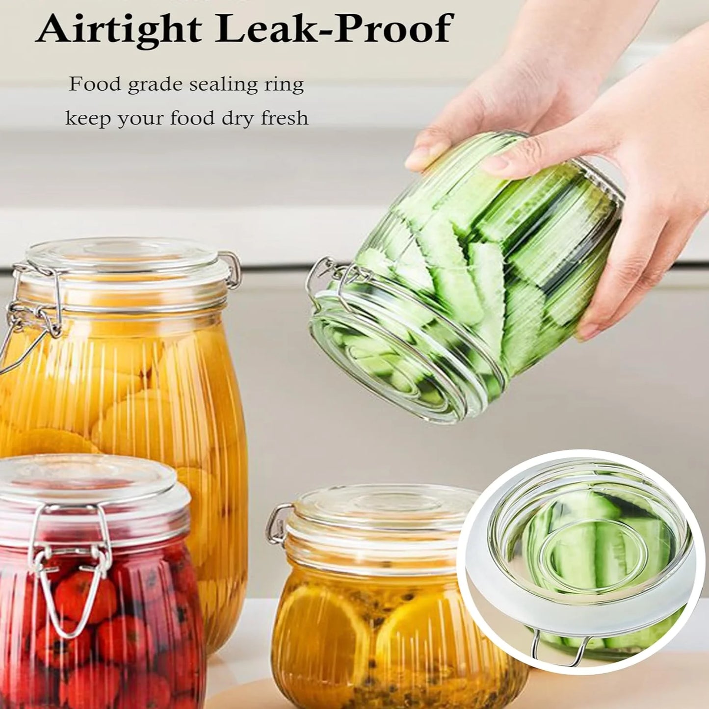 Glass Jars
 Airtight Lid /Leak proof /Wide Mouth