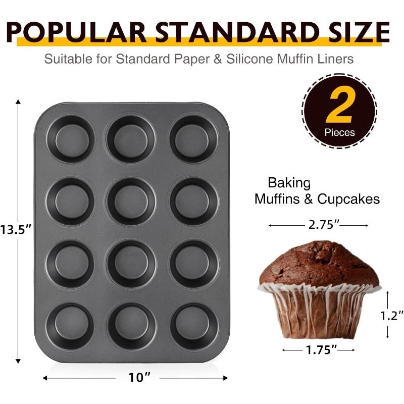 Muffin Pan /Nonstick Cupcake Tin /12 Cup