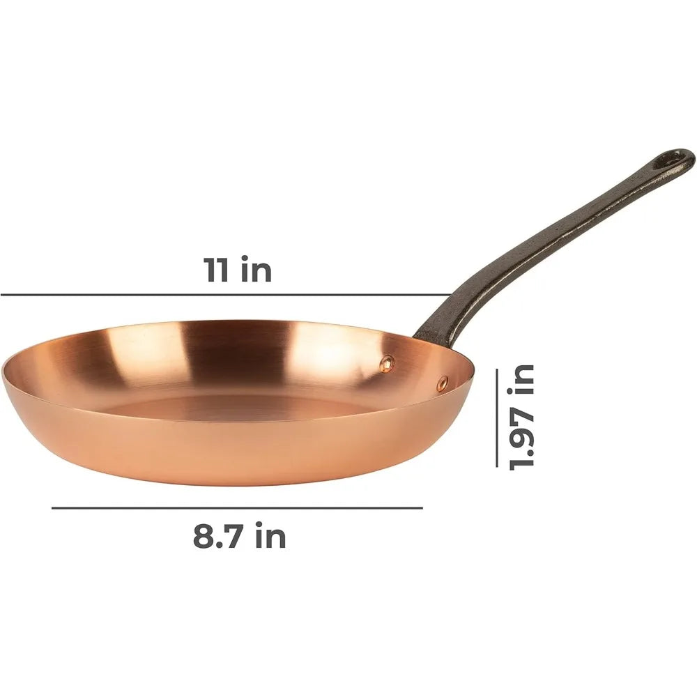 Solid Copper Frying Pan /Thick-Walled