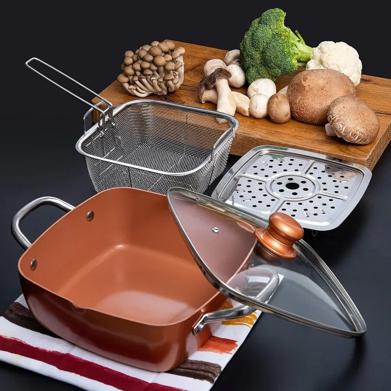 Non Stick Copper Pot Set, Induction