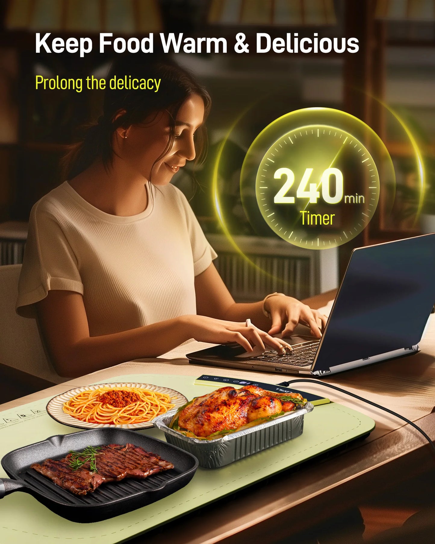 Adjustable Temperature Folding Heating Placemat