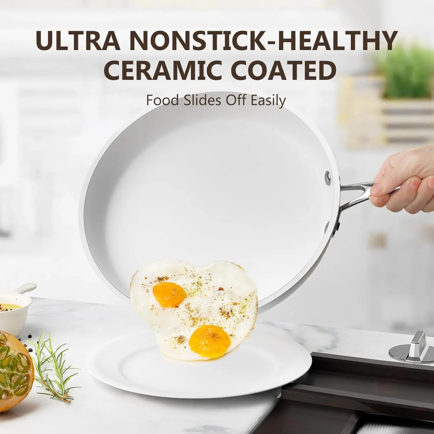 Ceramic Cookware Set,Nonstick,Stainless,Induction