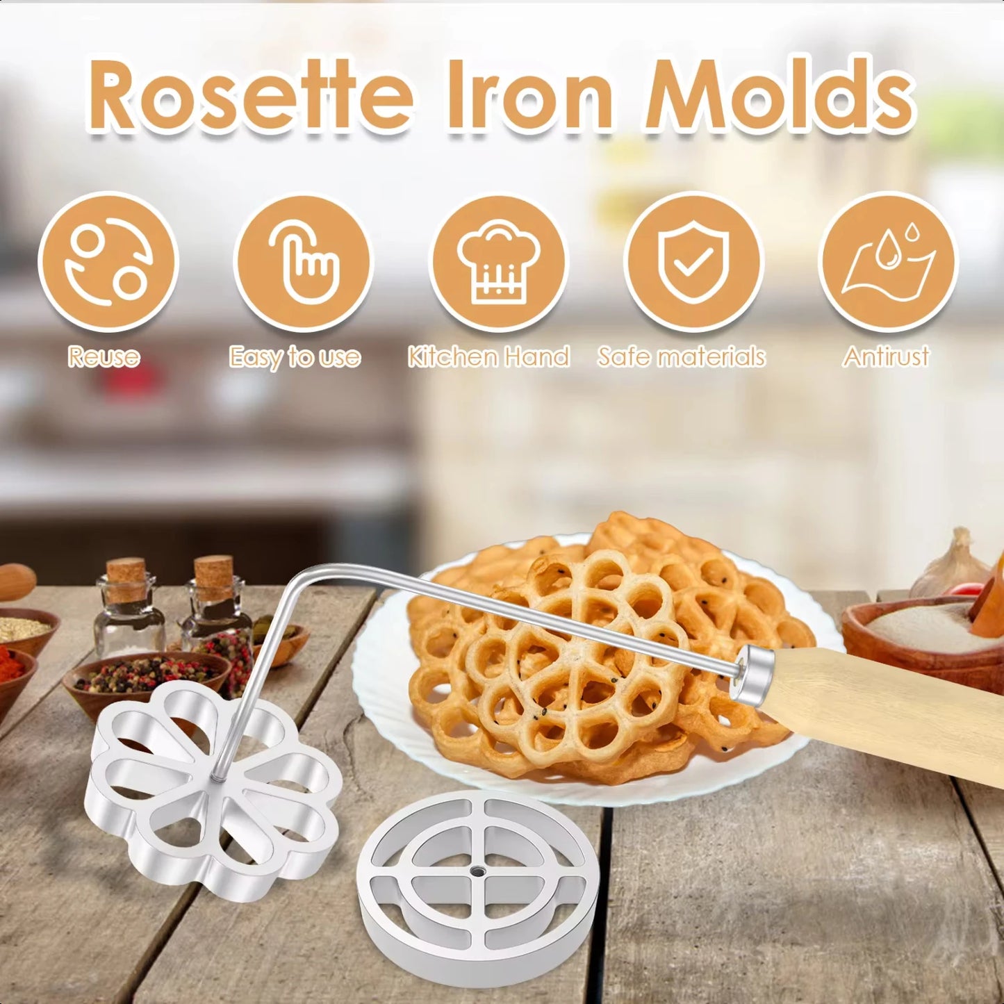 Rosettes/Bunuelos/ Waffle Mold