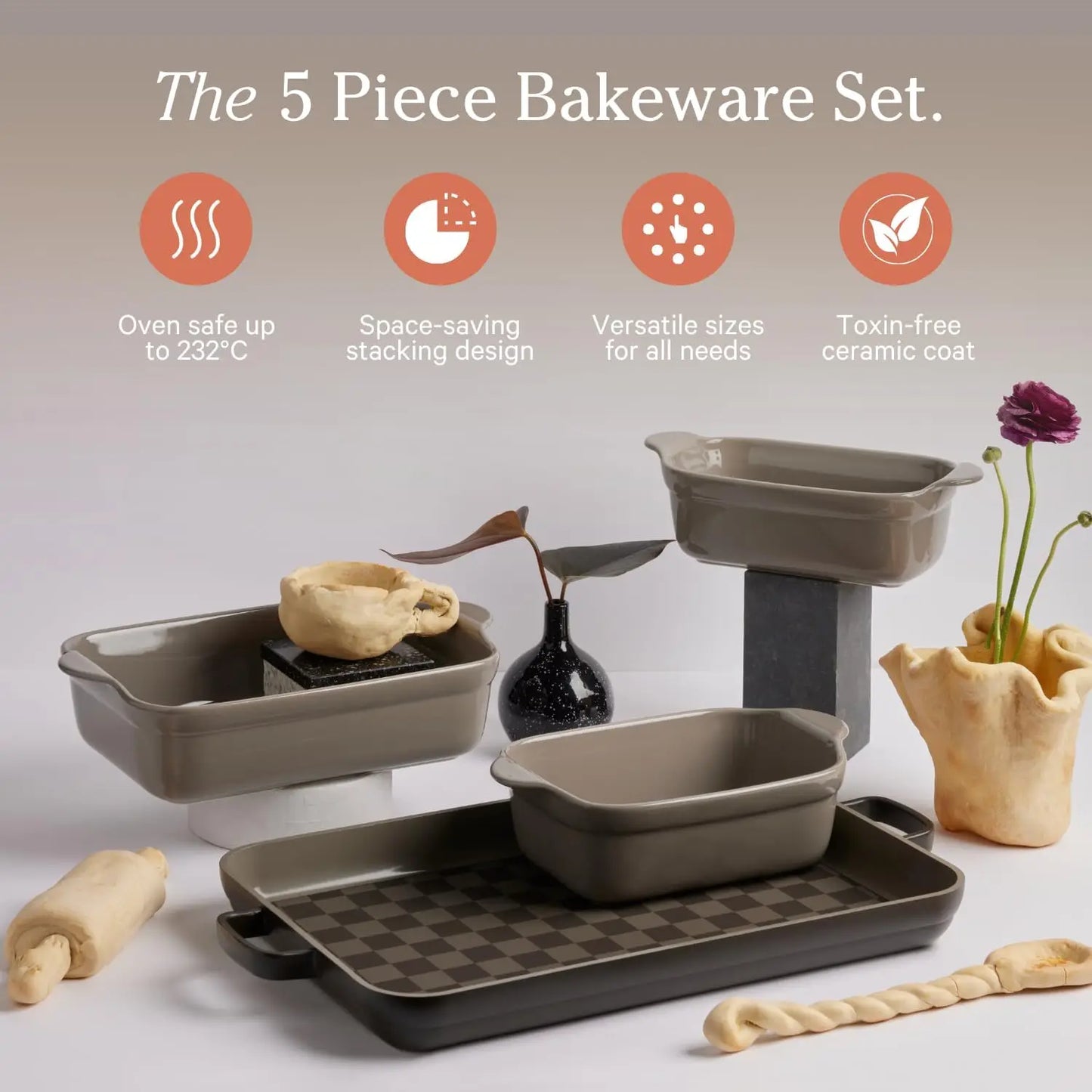 Nonstick Toxin-Free Ceramic Stoneware Set