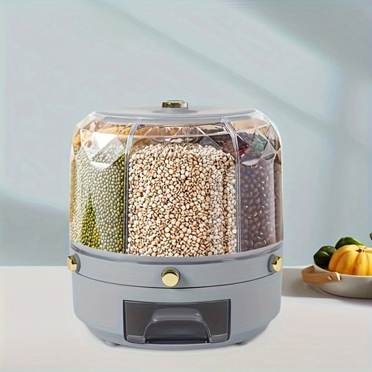 Multifunctional 6-Grid Rotating Food Sealed Tank