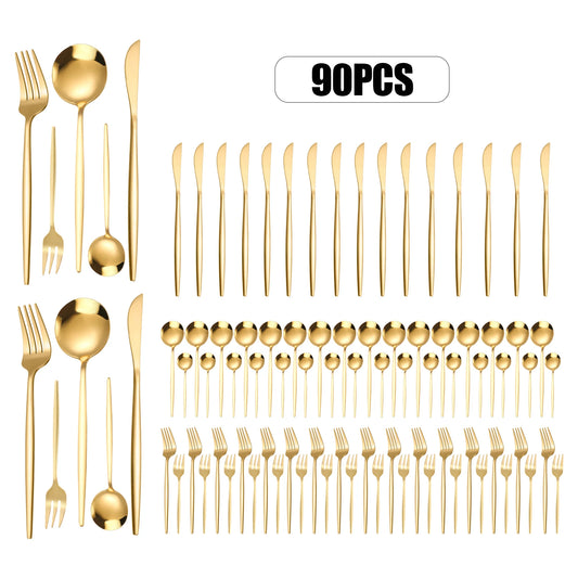 Gold Flatware Set Stainless Steel Silverware