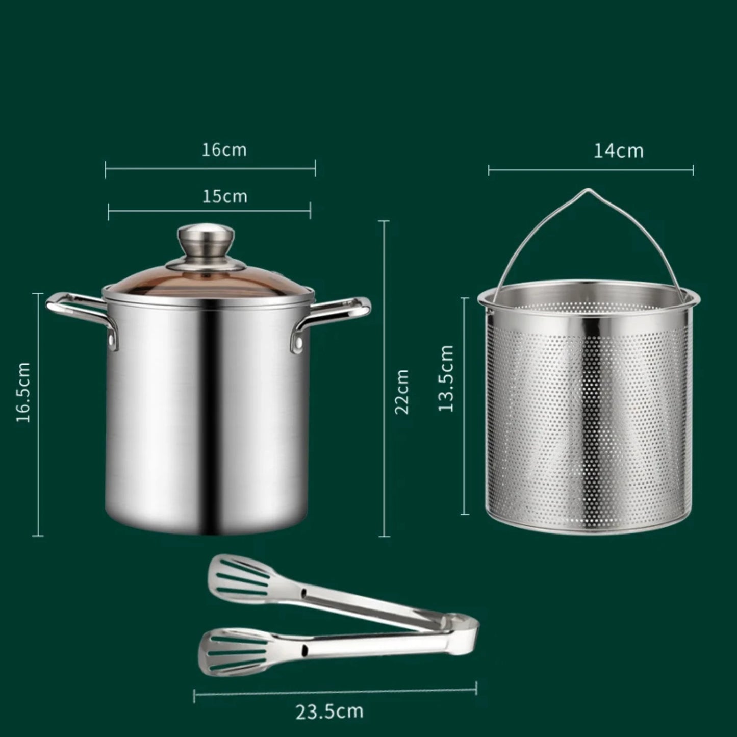 Stainless Steel Japanese Tempura Deep Fryer Pot