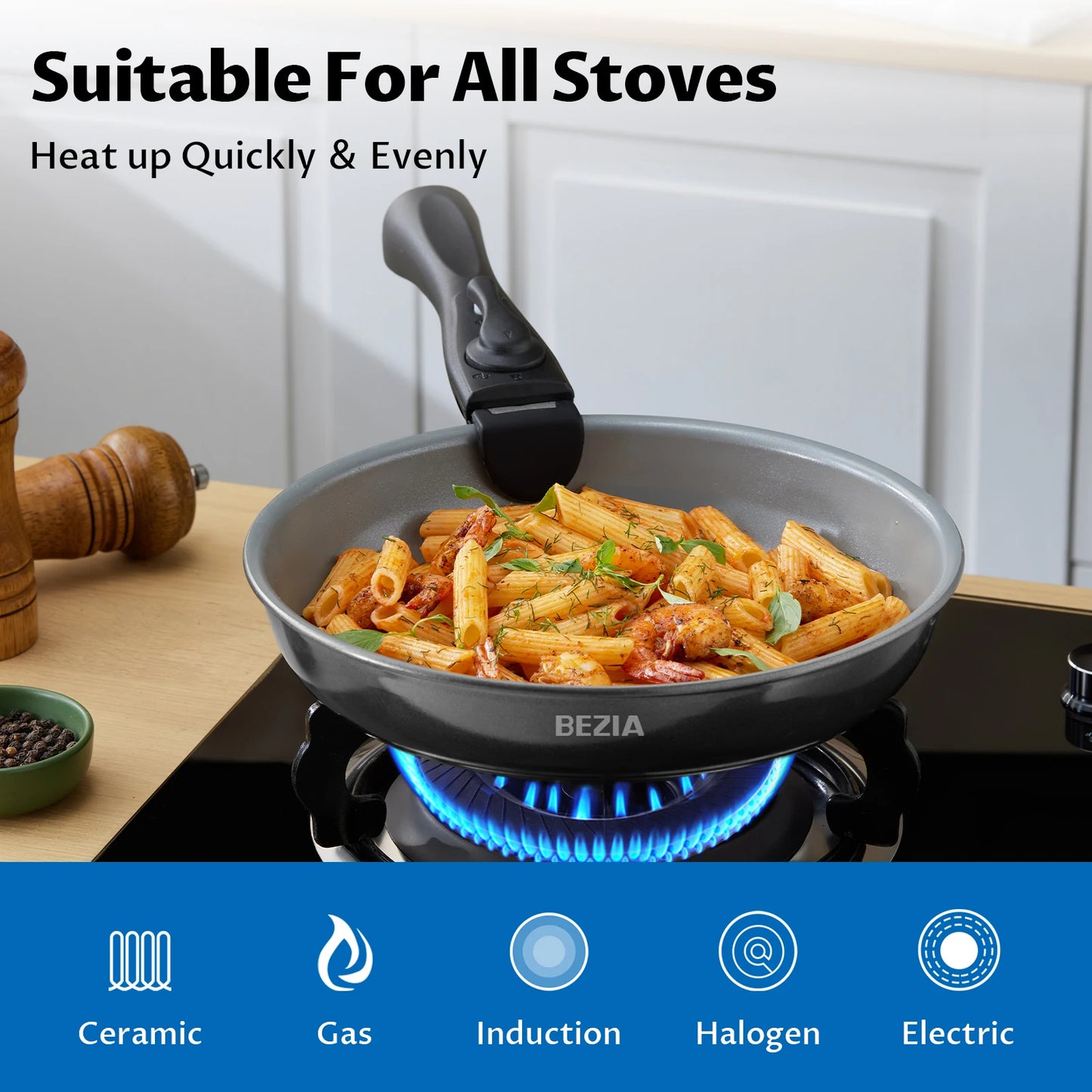 Induction Cookware with Detachable Handles