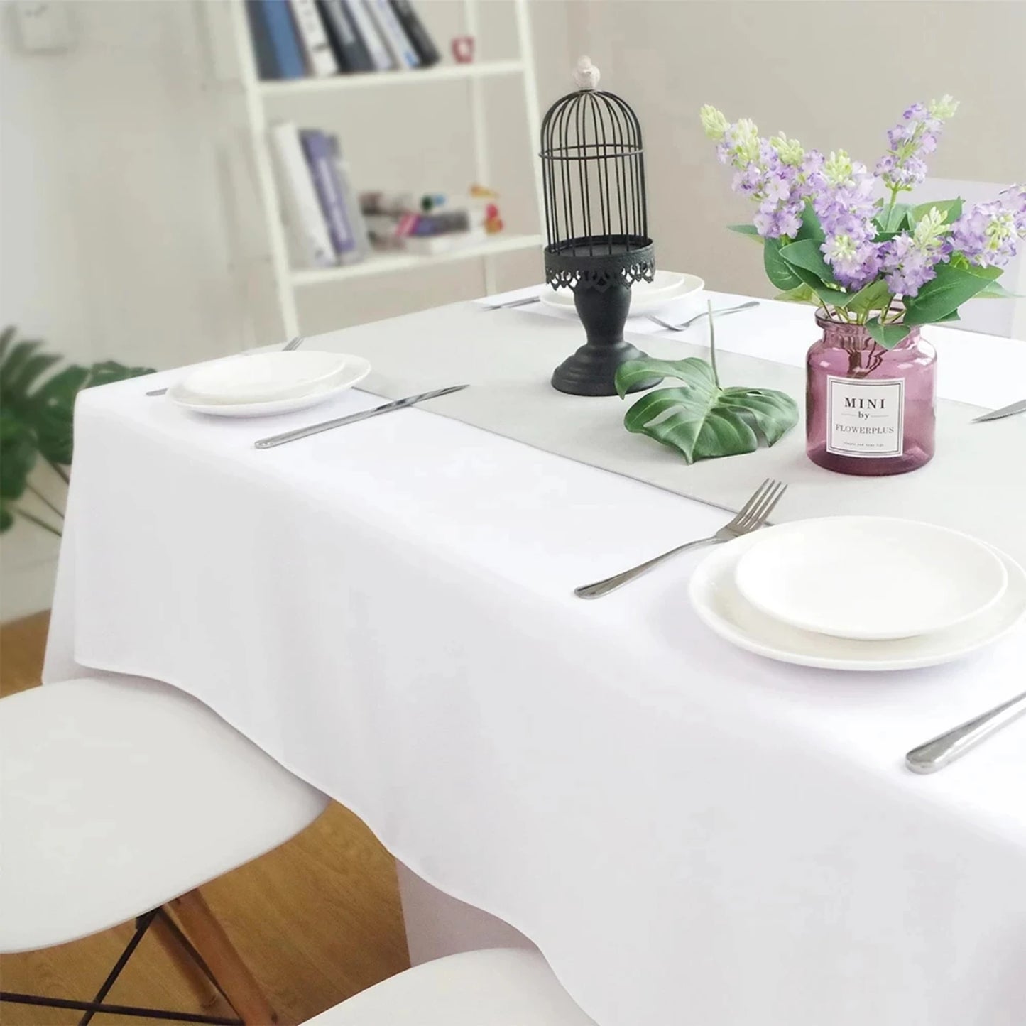 Elegant, waterproof white tablecloth