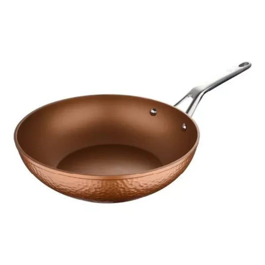 Non-stick Aluminum Induction Wok Copper Color