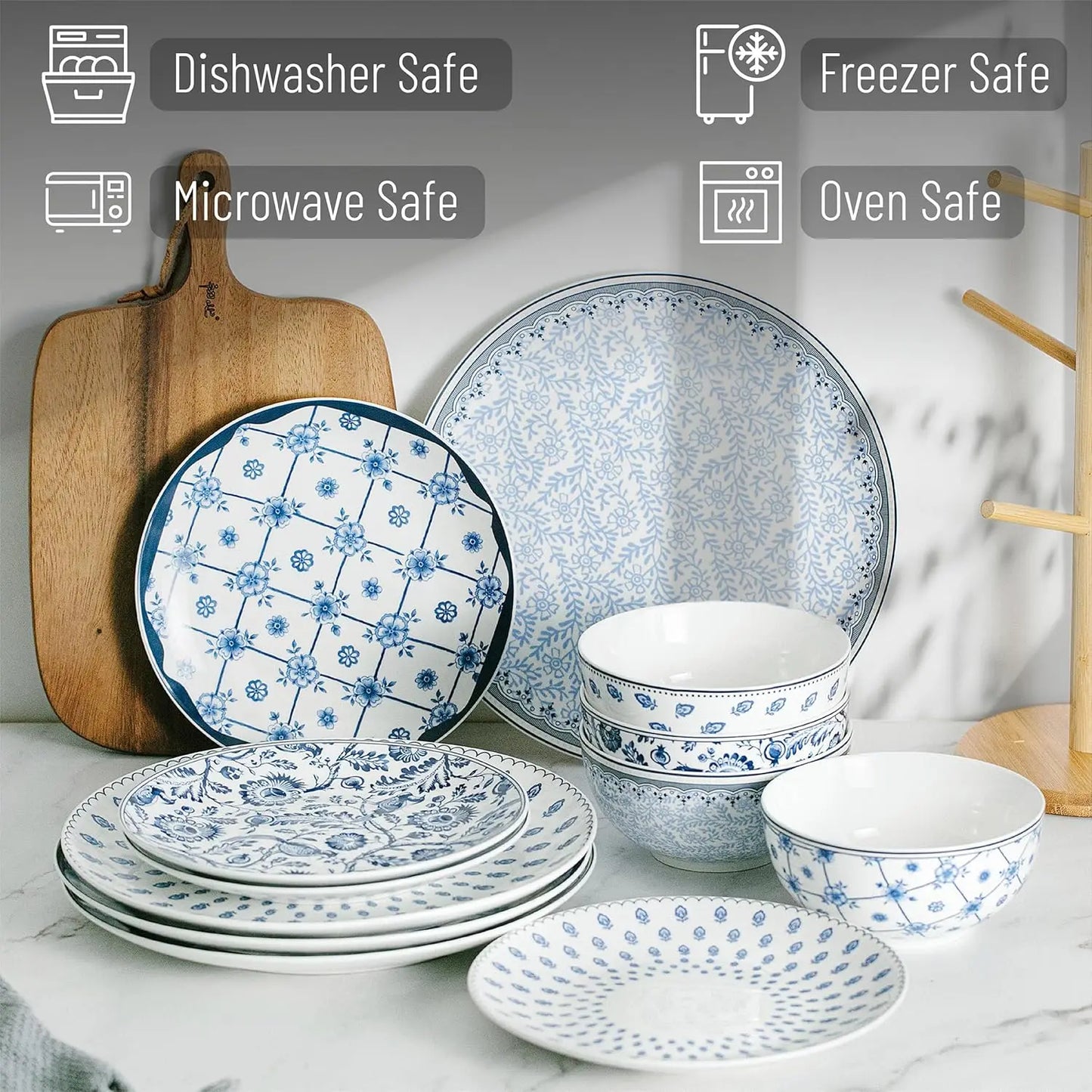 BTaT- 4, 12 pcs, Ceramic Dinnerware Set