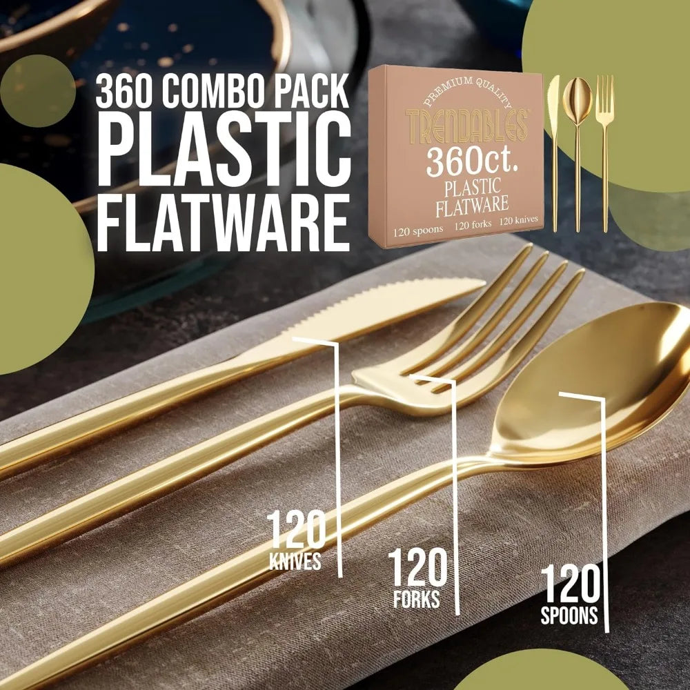 Gold Plastic Forks and Spoons