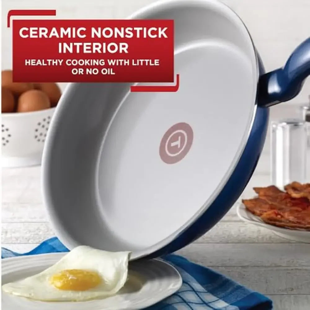 Ceramic Cookware Set Nonstick Blue