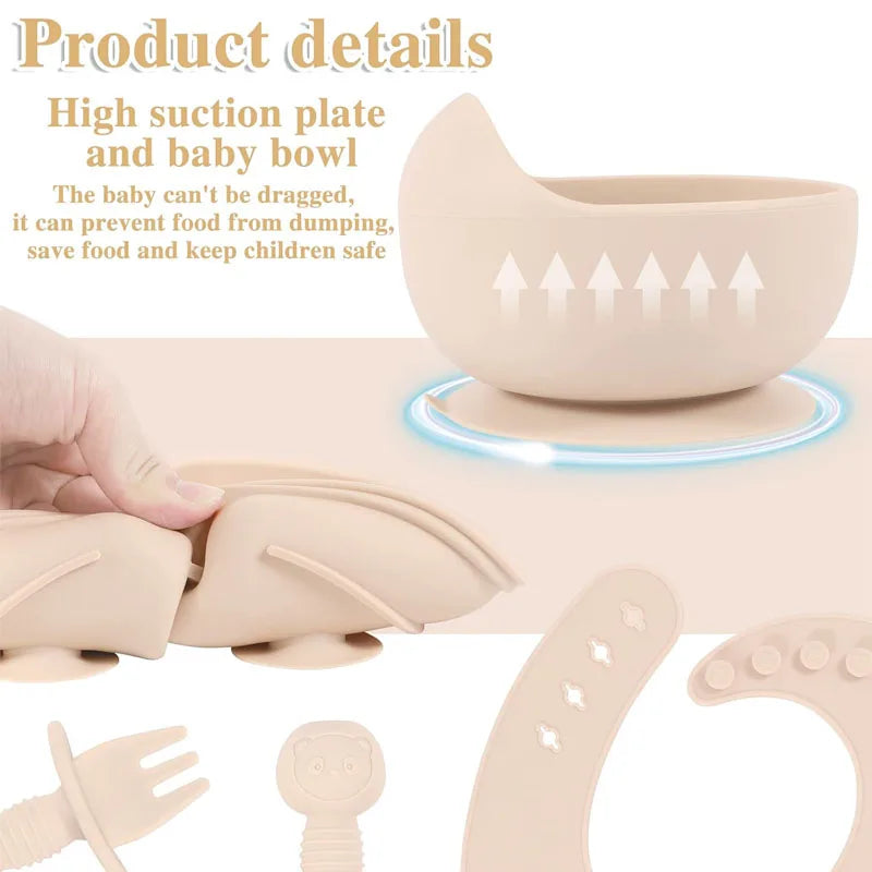 6Pcs Personalized Name Baby Feeding Set