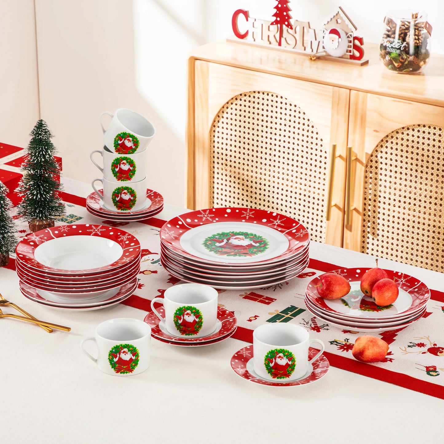 Christmas Dinnerware Set SantaClaus Style