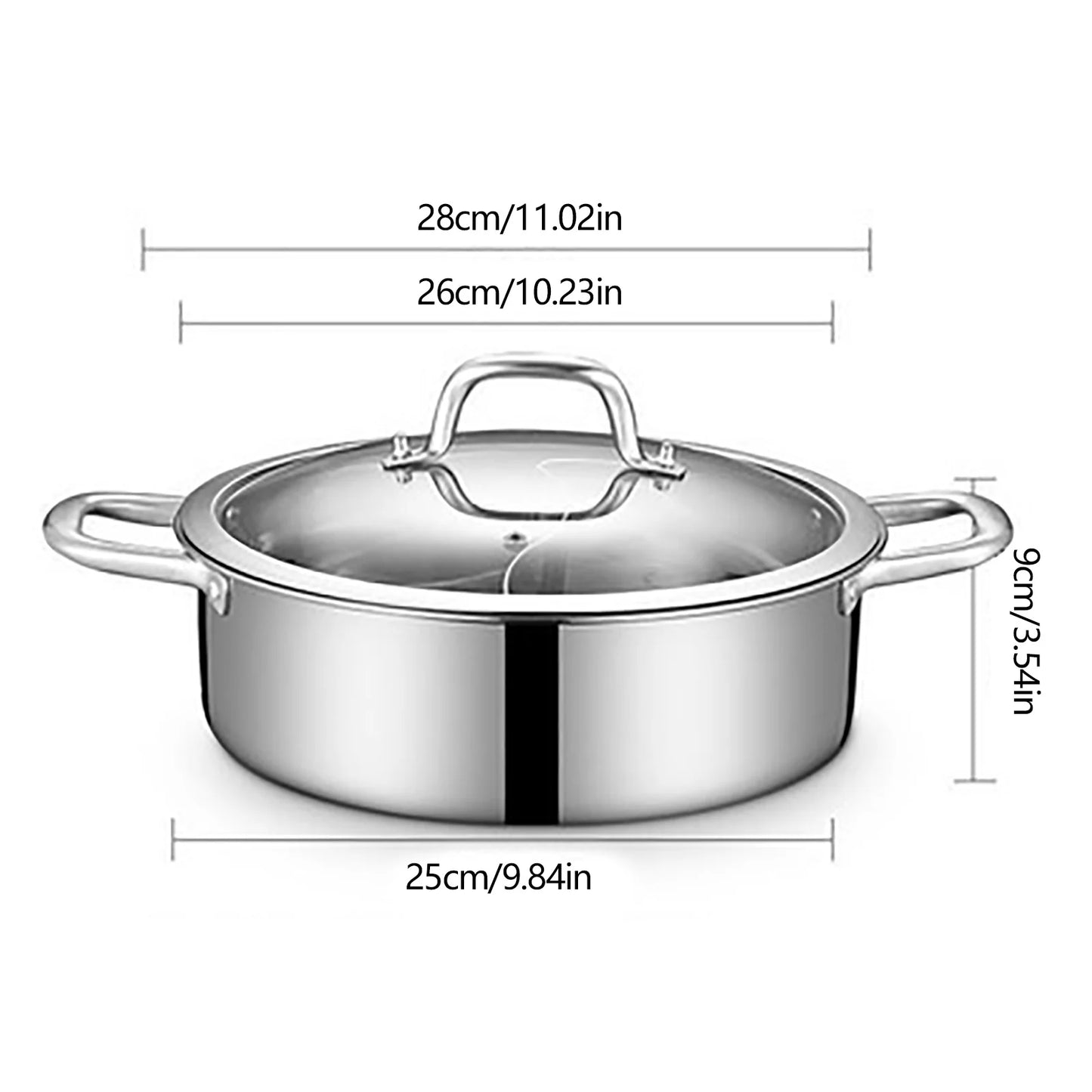 Stainless Steel Shabu Shabu Dual Sided Cookware