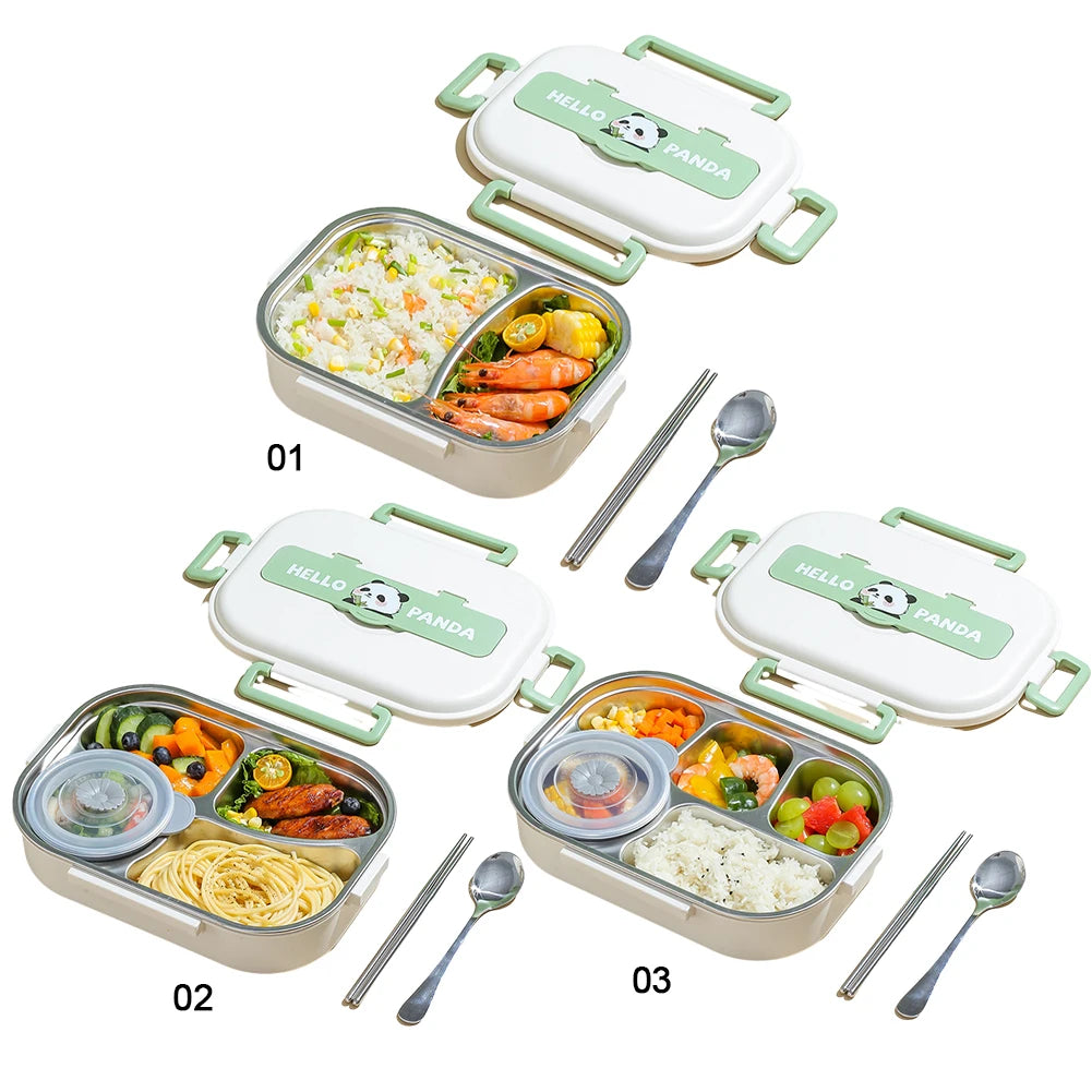 Leakproof Panda Lunch Box With Cutlery Set