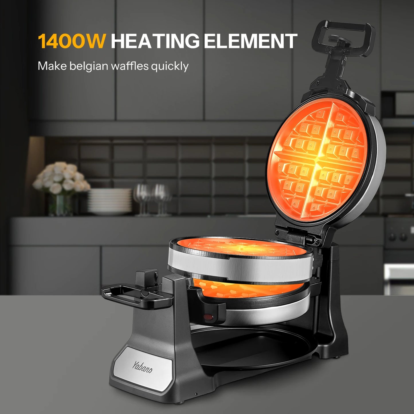 Belgian Waffle Maker Nonstick Plates