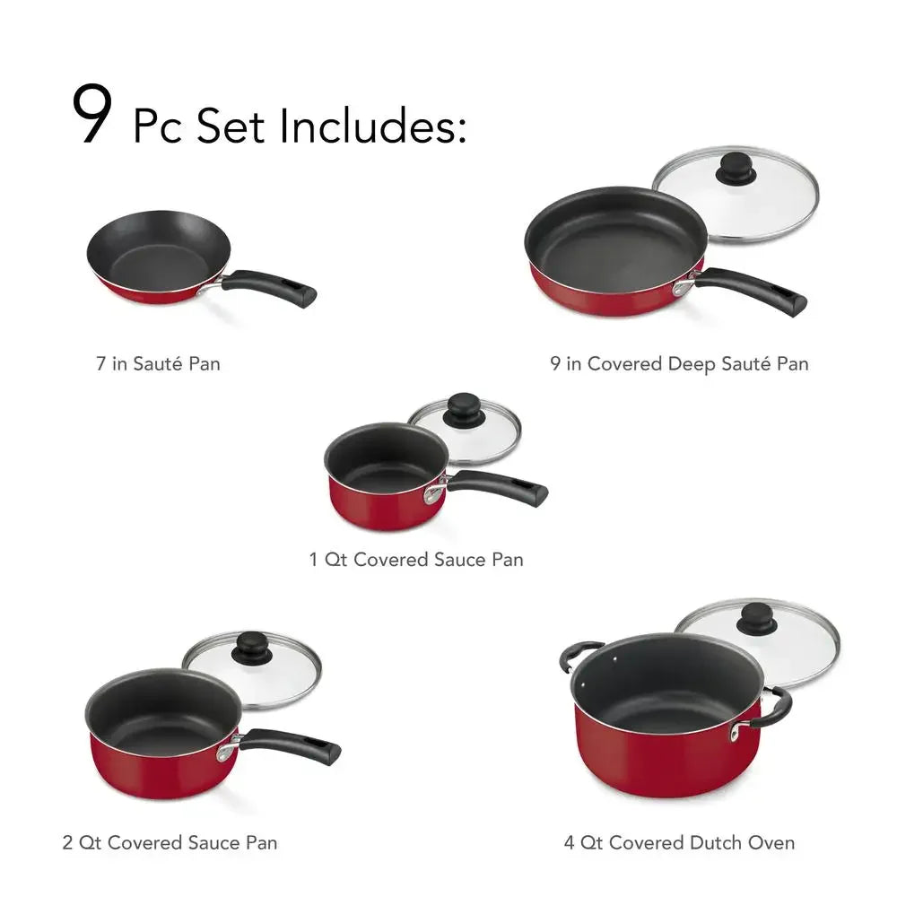 Non-Stick Red Cookware Set