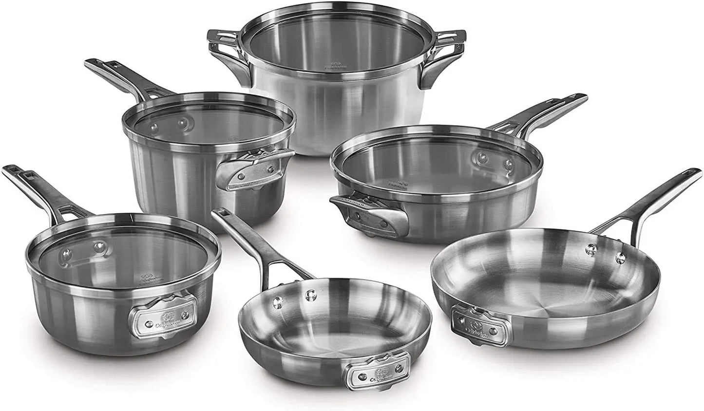 Space-Saving Stainless Steel Cookware Set